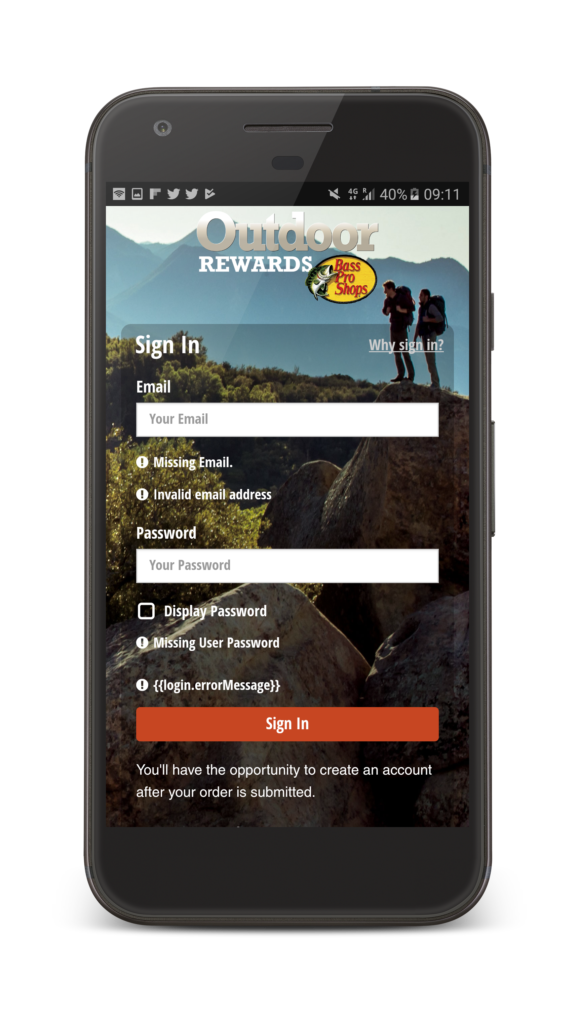 Bass Pro Shops App System Errors